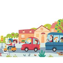 Albert Pinilla - Puzzle XXL Ciudad - Goula. Poster Design, and Traditional illustration project by Albert Pinilla Ilustrador - 03.20.2019