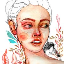 Mi Proyecto del curso: Retrato ilustrado en acuarela. Un progetto di Disegno a matita, Disegno artistico, Disegno di ritratti, Illustrazione tradizionale e Pittura ad acquerello di Luisina Quintero - 21.03.2019