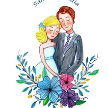 Mi Proyecto del curso: Invitación de boda. Un progetto di Belle arti, Design e Illustrazione tradizionale di Lidia Terol - 22.03.2019