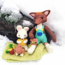 Zorrito y ratita van a la nieve . Arte plastice, Coasere & Ilustrație tradițională de Edurne Lacunza - 03.22.2019