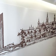 Mural Sevilla. Decoration, Artistic Drawing, and Digital Illustration project by Luciano Martínez - 02.14.2017