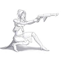 Bocetos action girl.. Concept Art, Creativit, Character Design, Traditional illustration, and Digital Illustration project by Rubén Navas Sastre - 03.25.2019