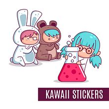 Kawaii stickers. Design de personagens, Ilustração tradicional, Ilustração digital e Ilustração infantil projeto de Yan Moryachok - 26.03.2019