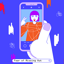 Fear of Missing Out — Microanimations. Un proyecto de Animación, Animación 2D, Animación de personajes, Dirección de arte, Diseño, Diseño de personajes, Diseño gráfico, Ilustración tradicional, Motion Graphics y Redes Sociales de María Marqueses - 07.06.2019