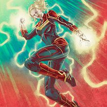 Capitana Marvel. Een project van Stripboek,  Tekening, Traditionele illustratie y Digitale illustratie van Jose Real Lopez - 28.03.2019