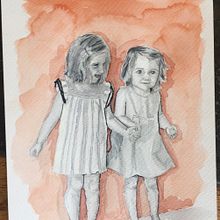Illustration Filles. Drawing, Watercolor Painting, Portrait Drawing, and Artistic Drawing project by Valentina Parietti - 03.28.2019