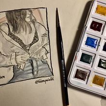 Illustration ETAM. Traditional illustration, Pencil Drawing, Drawing, Watercolor Painting, Portrait Drawing, Realistic Drawing, and Artistic Drawing project by Valentina Parietti - 03.28.2019