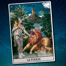 Tarot - La Fuerza. Collage, Design, and Photo Retouching project by Mariana Lorenzo - 03.27.2019