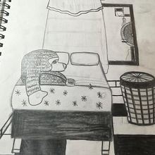 Mi Proyecto del curso: Dibujo para principiantes nivel -1-retrato de mi habitacion.. Un proyecto de Dibujo a lápiz de Leonel Sanchez - 31.03.2019