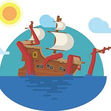 The Kraken. Un proyecto de Ilustración tradicional e Ilustración vectorial de Daniel Diaz Estrada - 01.04.2019