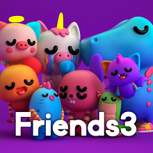 Friends 3 Ein Projekt aus dem Bereich 3D, 3-D-Animation, Animation von Figuren, Design von Figuren und Design von 3-D-Figuren von Tadeo Soriano - 02.04.2019