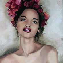 Mujer con flores. Painting project by Inma Jara - 04.02.2019