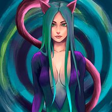 Psycho neko. Ilustração digital projeto de Christian Montoya - 04.04.2019