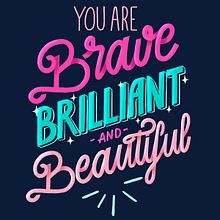 You are Brave - Limited Edition Print. Calligraph, Creativit, Decoration, Digital Illustration, and Lettering project by Lucía Gómez Alcaide - 04.04.2019