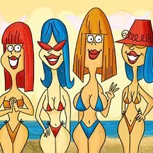 Las chicas de la playa. Digital Illustration project by Ed Vill - 04.05.2019