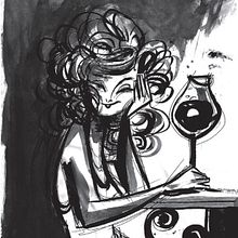  Mujer que tomó algunas copas de vino. Comic, Drawing, and Traditional illustration project by Jey Castro - 04.05.2019