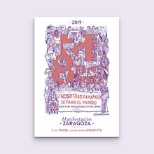 Campagna ufficiale 8M Aragon 2019. Un progetto di Design di poster , Graphic design e Illustrazione digitale di Eva Cortés Jiménez - 08.03.2019
