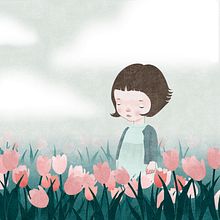 Tulipanes. Digital Illustration, and Children's Illustration project by Laura Montes - 04.07.2019