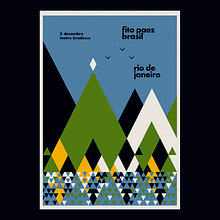 Carteles para la gira de Fito Paez por Brasil (2018) Ein Projekt aus dem Bereich Design, Plakatdesign, Grafikdesign und Traditionelle Illustration von max rompo - 21.11.2018