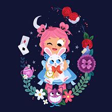 Alicia en el País de las Maravillas . Un progetto di Illustrazione infantile, Illustrazione digitale e Illustrazione tradizionale di Pamela Barbieri - 09.04.2019