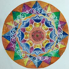 Adaptación de la rueda de la carreta típica de Sarchí, Costa Rica, con técnicas modernas de Acuarela.. Un progetto di Illustrazione tradizionale di Monica Palma - 10.04.2019