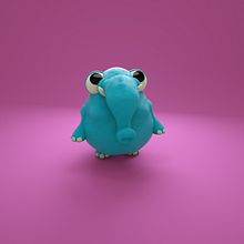 Minielephant. 3D, and 3D Character Design project by Rubén Farrona - 04.12.2019