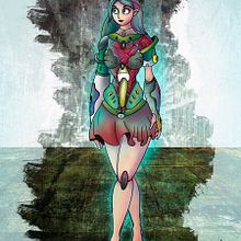 La chica del futuro. Drawing, Character Design, Traditional illustration, and Digital Illustration project by pulgosos mx - 04.15.2019