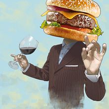 Gourmet Burger Portrait . Seni Rupa, Ilustrasi tradisional & Ilustrasi Digital proyek oleh Carlos Navarro Blasco - 04.15.2019