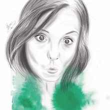 Begoña en digital. Een project van  Portrettekening, Digitale illustratie y Aquarelschilderen van María D. Muruaga - 16.04.2019