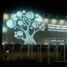Cannes Lions Winner - UTEC - Panel Purificador de Aire / UTEC - Air Purifying Billboard. Creativit, Interior Architecture, Cop, writing, Art Direction, Industrial Design, Marketing, Digital Marketing, Advertising, and Signage Design project by Renato Farfán Basauri - 03.03.2014