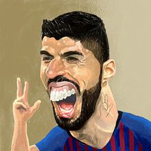 LUÍS SUÁREZ. Un proyecto de Dibujo, Ilustración tradicional e Ilustración digital de GERMáN MARCH - 19.04.2019