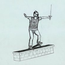 Knight Skateboarding. Pencil Drawing, and Digital Illustration project by Pedro Luis Guerra Hernàndez - 04.21.2019