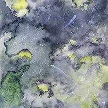 Mi Proyecto del curso: Técnicas modernas de acuarela. Galaxia X . Creativit, and Watercolor Painting project by Mar Sánchez - 04.25.2019