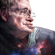 Stephen Hawking (El Mundo). Een project van  Tekening,  Artistieke tekening,  Portrettekening, Realistische tekening y Ontwerp van personages van Carlos Rodríguez Casado - 25.04.2019