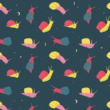 ¿Qué hacen los caracoles por las noches?. Een project van Patroonontwerp, Grafisch ontwerp y Traditionele illustratie van Ana Laura Califa - 25.04.2019