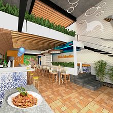 Mi Proyecto del curso: Diseño de interiores para restaurantes. 3D project by Gricel del Rocio Hernández Gómez - 04.25.2019