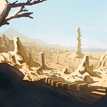 El obelisco perdido. Fine Arts, Drawing, Digital Illustration, L, and scape Architecture project by Carlos Barba Rodriguez - 04.25.2019