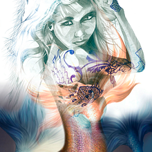 Mermaid. Un proyecto de Concept Art, Dibujo, Dibujo de Retrato, Dirección de arte, Diseño, Ilustración tradicional, Ilustración digital, Pintura y Pintura a la acuarela de NOELIA DOMINGUEZ - 27.04.2019