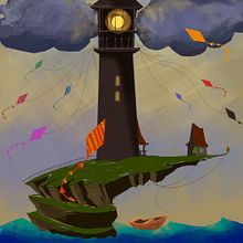 The_ lighthouse. Projekt z dziedziny Trad, c, jna ilustracja, Ilustracja c, frowa i Ilustracje dla dzieci użytkownika Gabriel Matteucci - 29.04.2019