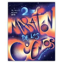 Maratón de los Cuentos de Guadalajara 2018. Un proyecto de Diseño de carteles, Diseño gráfico y Lettering de Pablo López - 26.01.2018