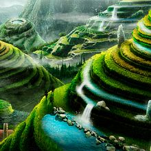 Montañas paradisíacas Ein Projekt aus dem Bereich Concept Art und Digitale Illustration von Jose Sénder Quintana - 30.04.2019