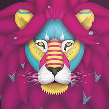 León Alebrije | Mi Proyecto del curso: Ilustración para no ilustradores . Design, Character Design, Graphic Design, Digital Illustration, and Vector Illustration project by David Miguélez López - 04.30.2019