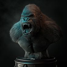 king kong _ test fibermesh. Un progetto di Animazione 3D, Character design 3D e Modellazione 3D di Luis Alberto Gayoso Berrospi - 01.05.2019