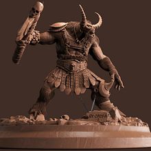 Escultura Minotauro. Un proyecto de Animación 3D, Diseño de personajes 3D y Modelado 3D de Luis Alberto Gayoso Berrospi - 01.05.2019