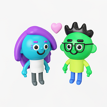 Juana y Gonchi art toys. Un proyecto de 3D, Animación de personajes, Diseño de personajes y Diseño de personajes 3D de gonzalo casas - 01.05.2019
