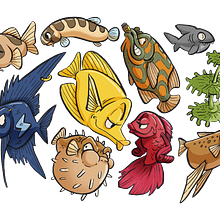 Peces. Traditional illustration, Digital Illustration, and Children's Illustration project by Laura Núñez Carpintero - 05.08.2019