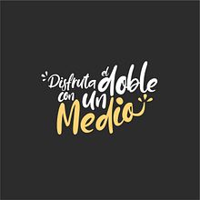 Concept 'Disfruta el doble con un medio'. Br, ing, Identit, and Graphic Design project by Raquel Asenjo González - 05.08.2018