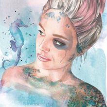 Mi Proyecto del curso: Retrato ilustrado en acuarela. Portrait Drawing, and Traditional illustration project by rebecamillancs - 05.14.2019