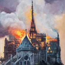 Notre Dame burning. Projekt z dziedziny  Malarstwo użytkownika Rubén Megido - 09.05.2019