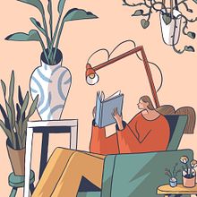 Surrounded by plants. Traditional illustration project by Luna Pan - 05.14.2019